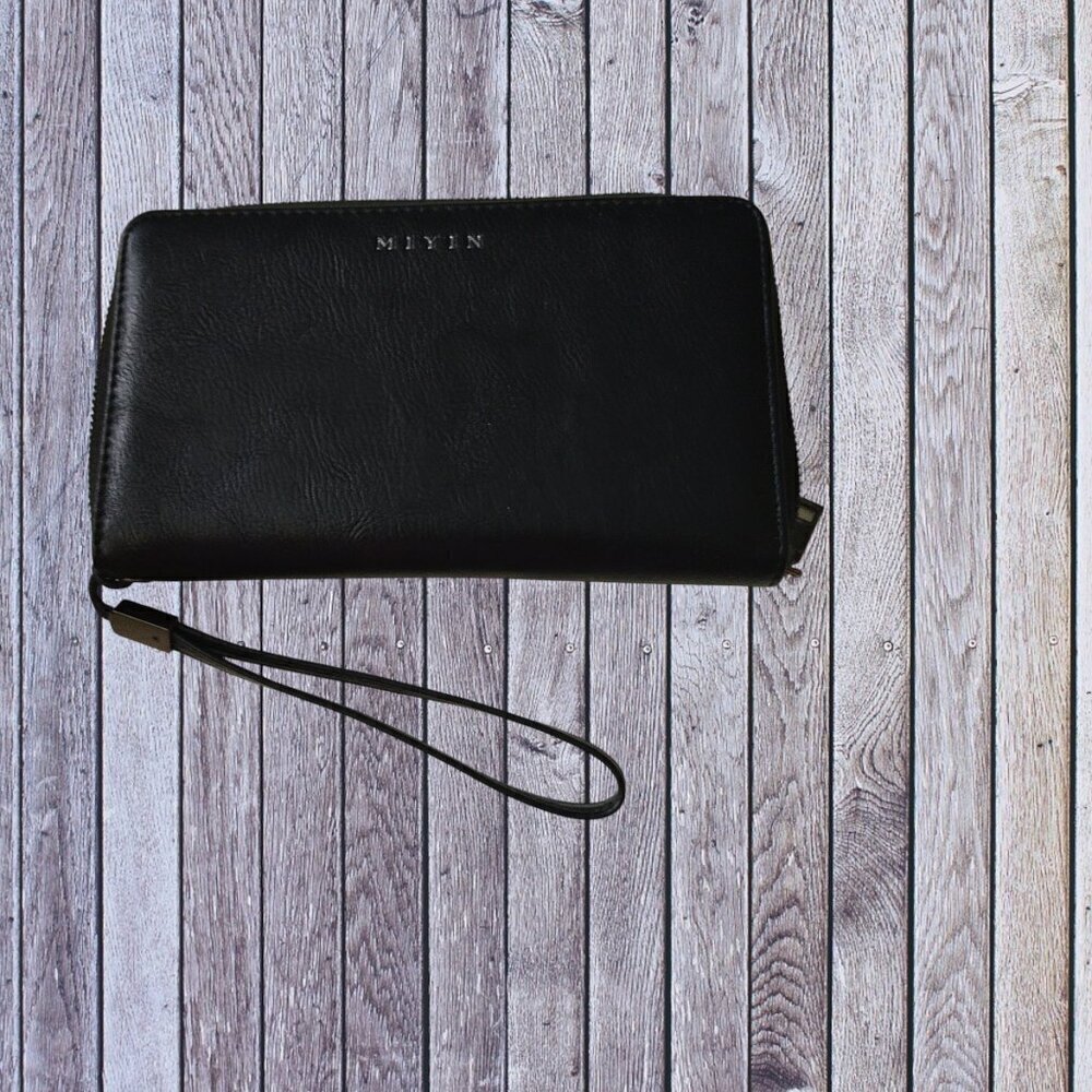 Miyin Women's Wristlet Wallet Zip Around Card Case 8 x 5 Inch Classic